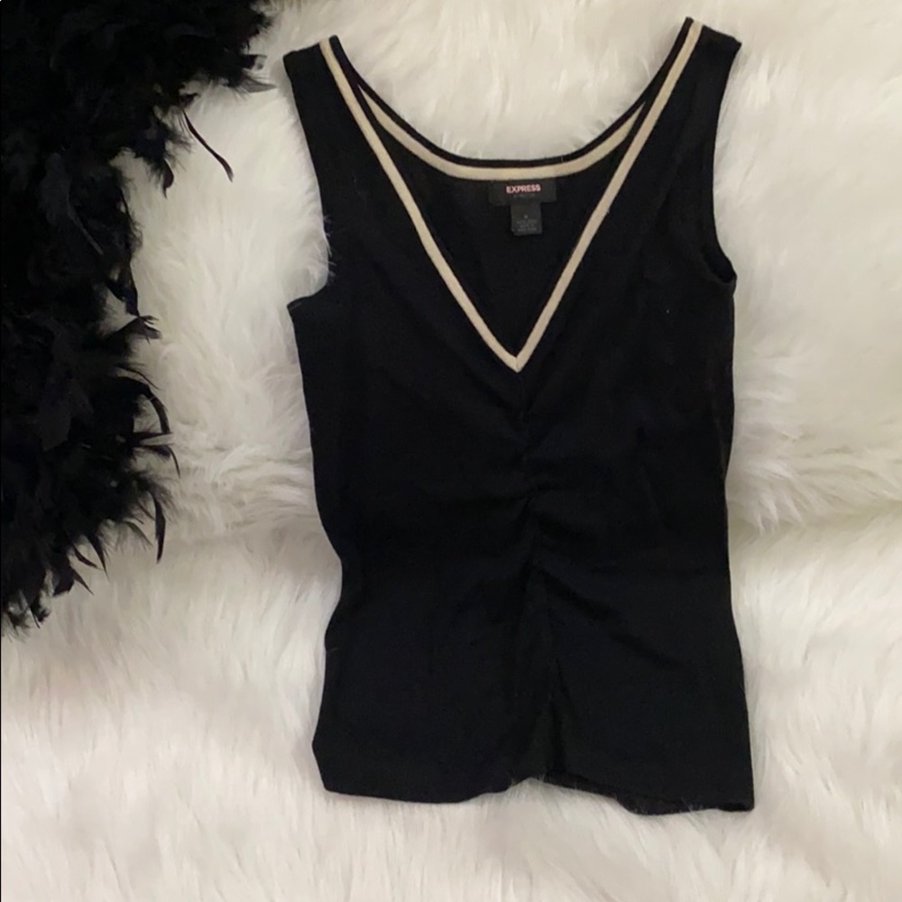 Black Tank Top with off white trim